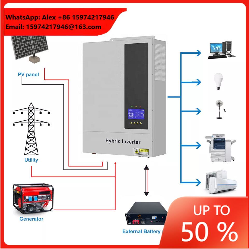 Гибридная солнечная энергетиче – обзор и цена Hybrid Solar Inverter 5.5Kw Mppt 48V