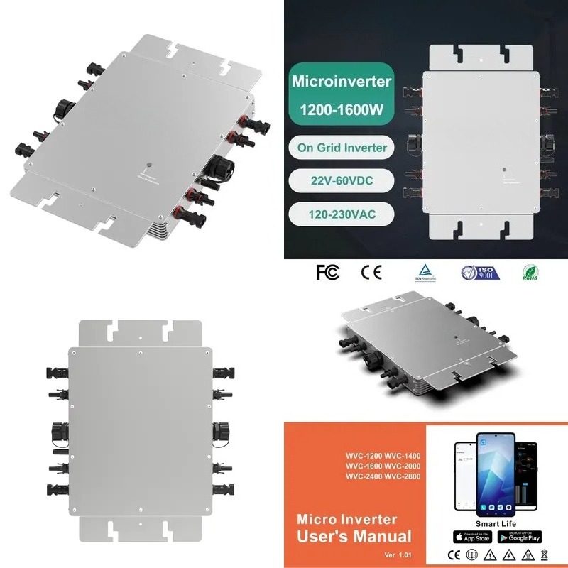 Умный Wi-Fi микроинвертор для  – обзор и цена Micro Inverter 1400W Solar Grid Tie